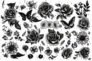 honey in script covered up with flowers tattoo idea
