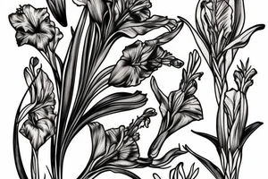 organic gladiolus tattoo idea