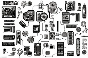 technological circuitry tattoo idea