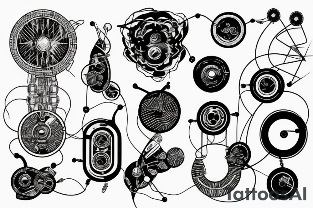 technological circuitry tattoo idea