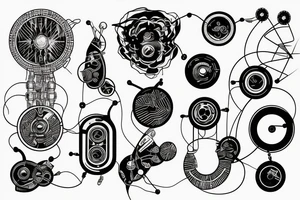 technological circuitry tattoo idea