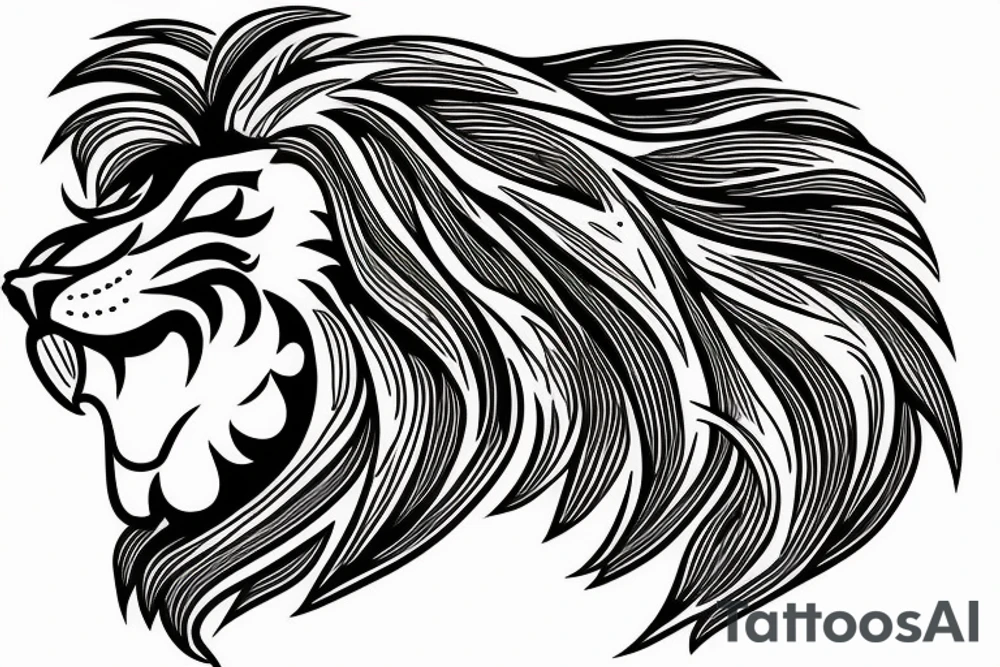 lion on mountain tattoo idea