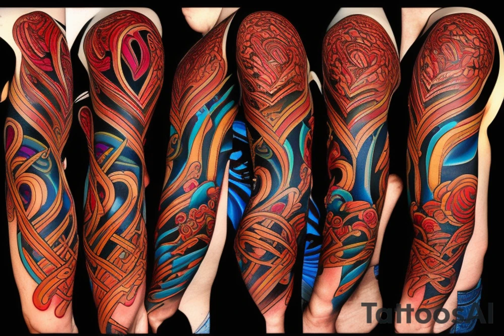 Heart half on fire tattoo idea