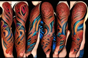 Heart half on fire tattoo idea