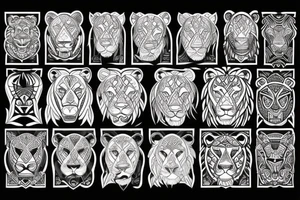 lion tribal tattoo idea