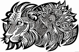 lion tribal tattoo idea