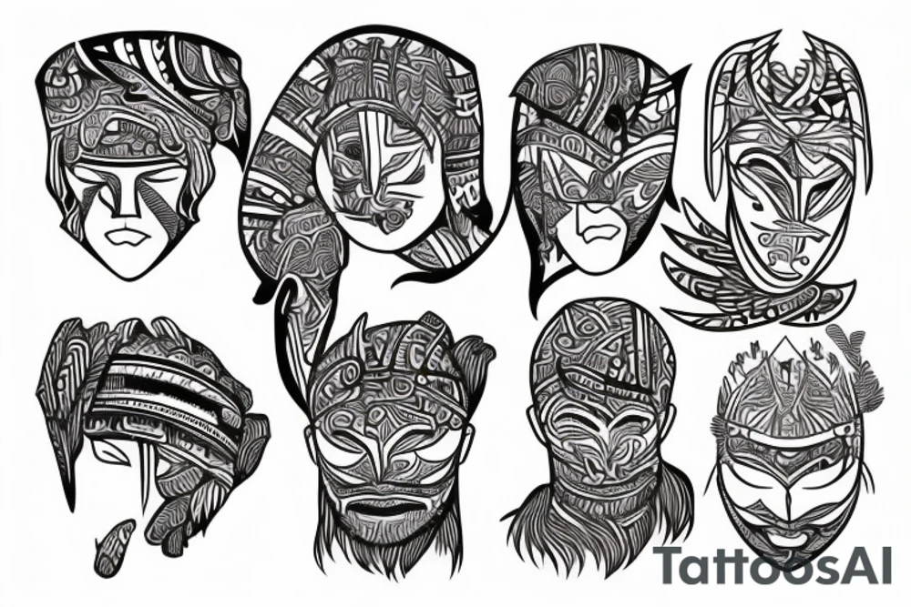 tribal with "Ethan" and "Daniel" tattoo idea