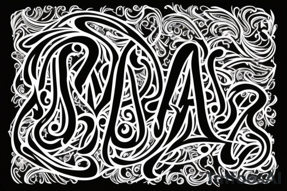 Symmetrical Lettering using letters A, A, S and N tattoo idea Symmetrical Lettering using letters A, A, S and N tattoo idea