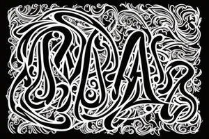 Symmetrical Lettering using letters A, A, S and N tattoo idea
