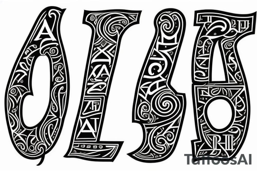 Symmetrical Lettering using letters A, A, S and N tattoo idea Symmetrical Lettering using letters A, A, S and N tattoo idea