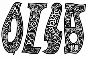 Symmetrical Lettering using letters A, A, S and N tattoo idea