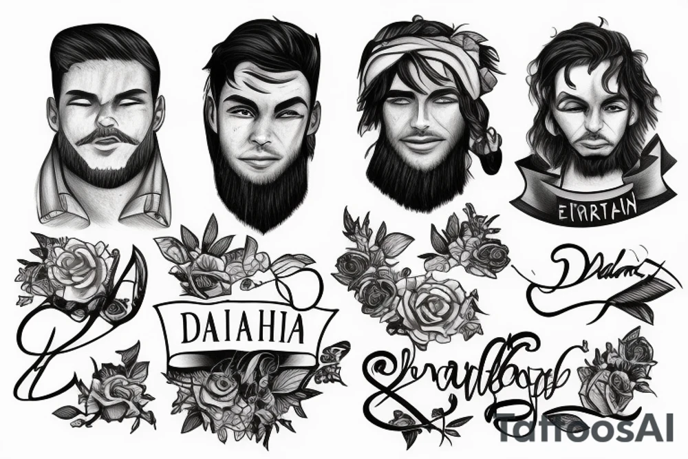 "Ethan" and "Daniel" text tattoo idea