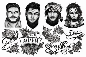 "Ethan" and "Daniel" text tattoo idea