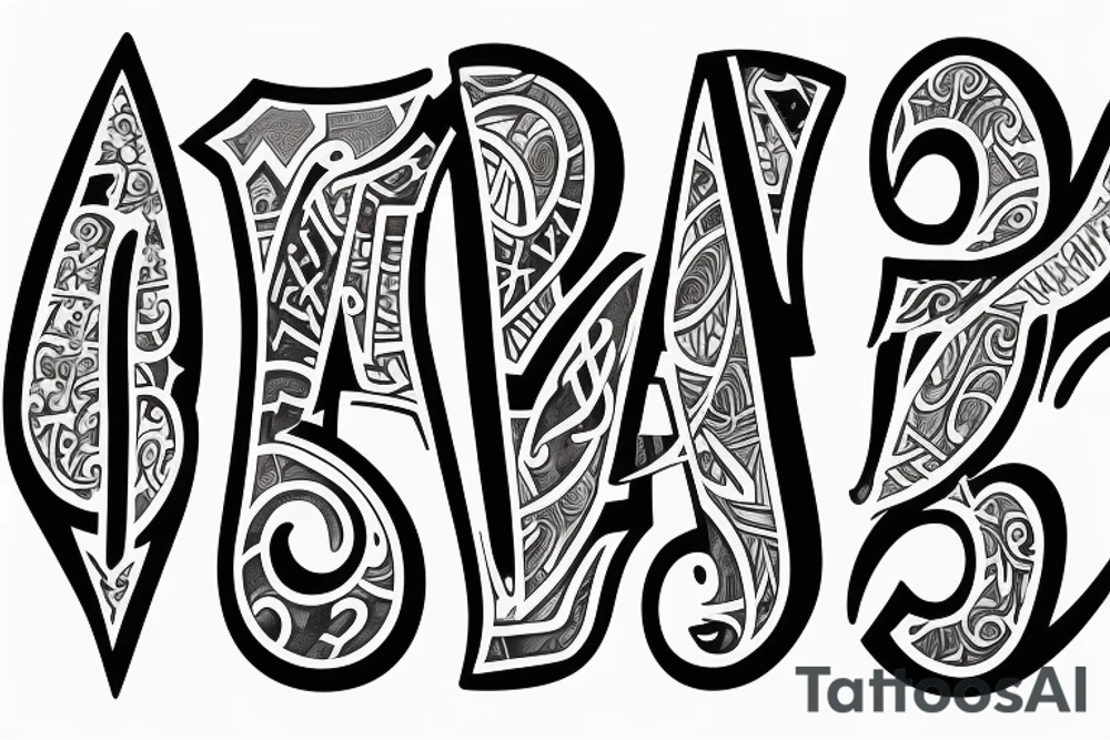 Symmetrical Lettering using letters A, A, S and N tattoo idea Symmetrical Lettering using letters A, A, S and N tattoo idea