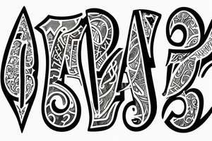 Symmetrical Lettering using letters A, A, S and N tattoo idea