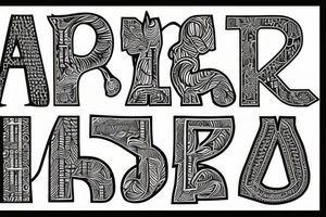 Symmetrical Lettering using letters A, A, S and N tattoo idea