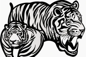 Tiger with lion tattoo idea