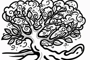 floating island with an overgrown tree tattoo idea