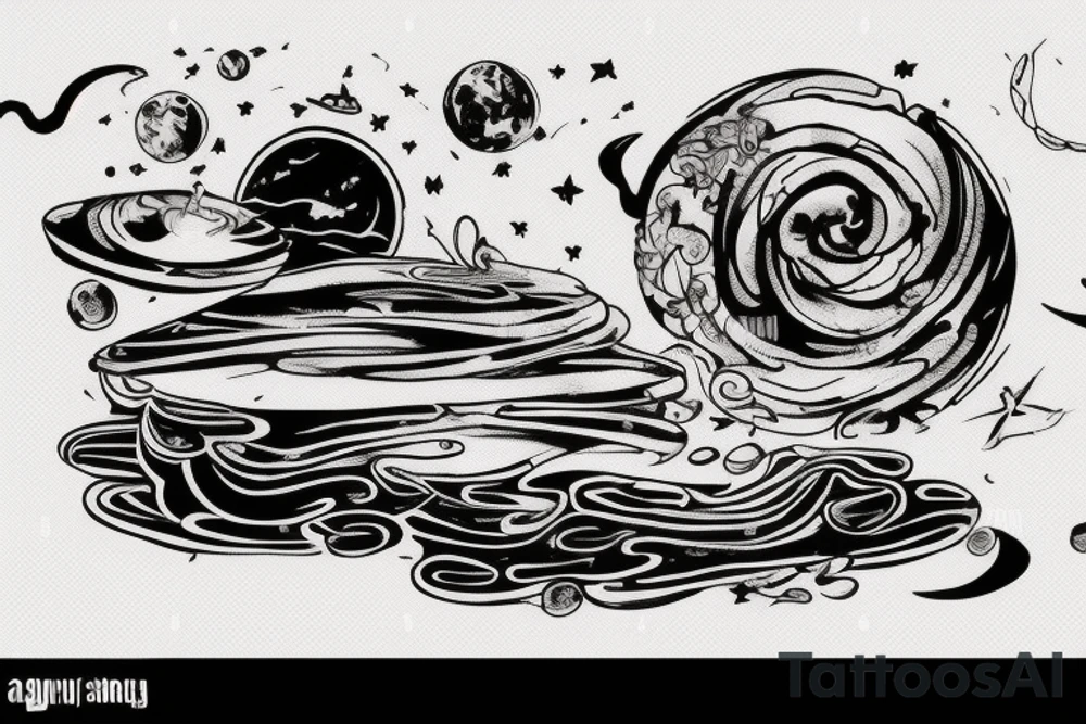 floating island in space tattoo idea