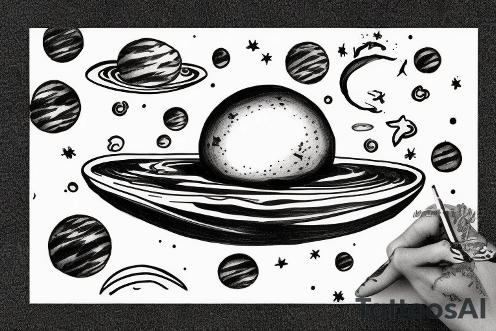 floating island in space tattoo idea