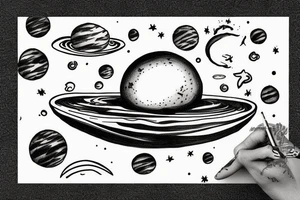 floating island in space tattoo idea