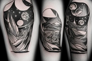 a person watching northern lights. tattoo idea