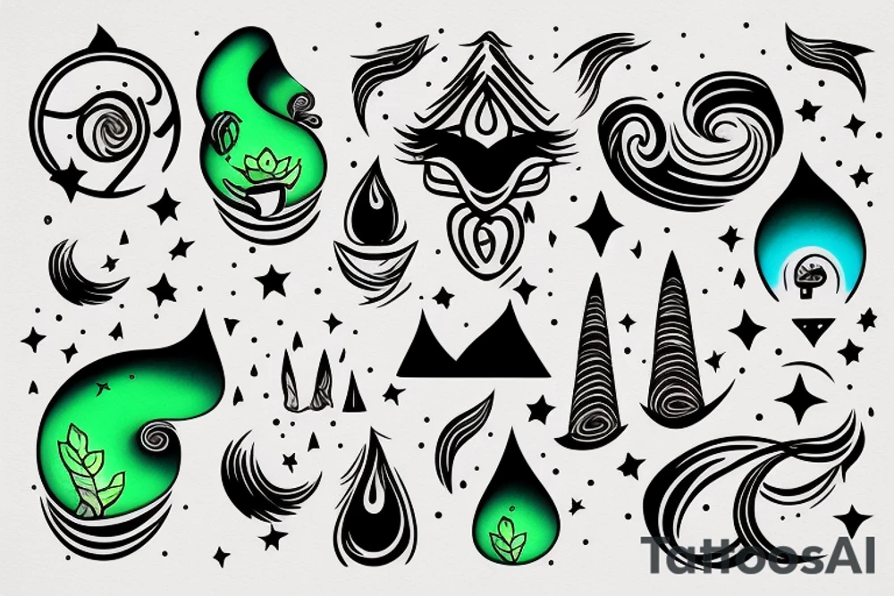 a person watching northern lights. tattoo idea