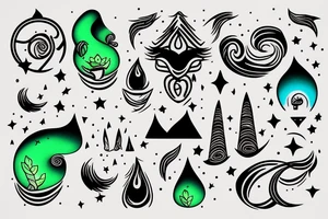 a person watching northern lights. tattoo idea