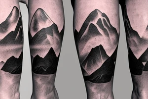 ko'olau mountains as a band above the kneecap tattoo idea