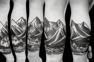 ko'olau mountains as a band above the kneecap tattoo idea