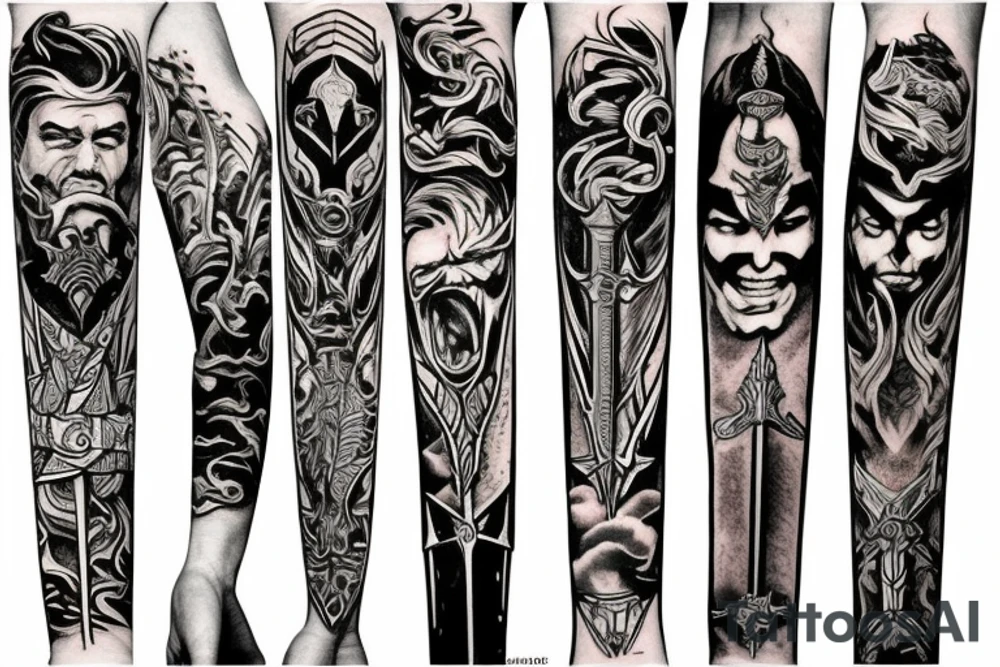 Evil sword tattoo idea