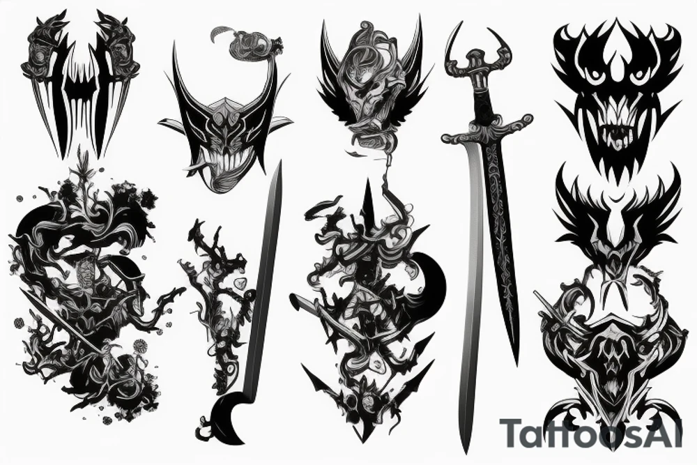 Evil sword tattoo idea