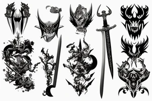Evil sword tattoo idea