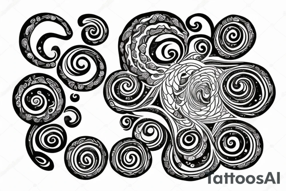 A floral fibinocci spiral with the phases of the moon tattoo idea