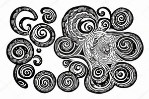 A floral fibinocci spiral with the phases of the moon tattoo idea