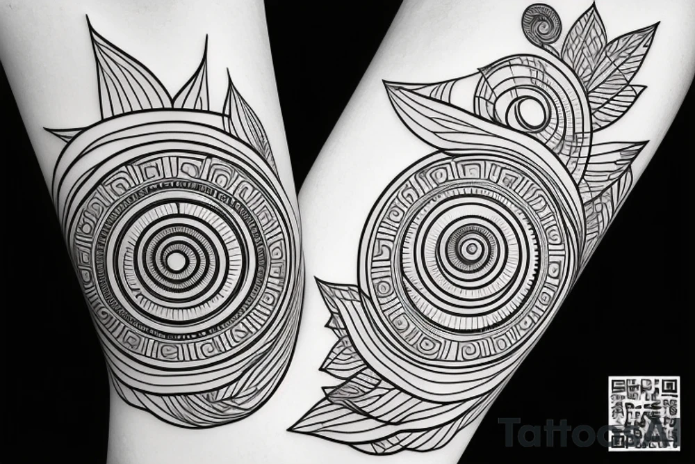 A spiral with plants in the Golden radio tattoo idea