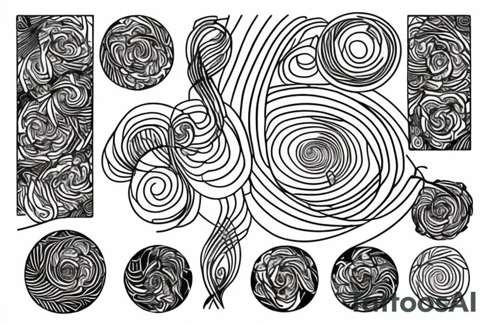 A spiral with plants in the Golden radio tattoo idea