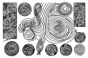 A spiral with plants in the Golden radio tattoo idea