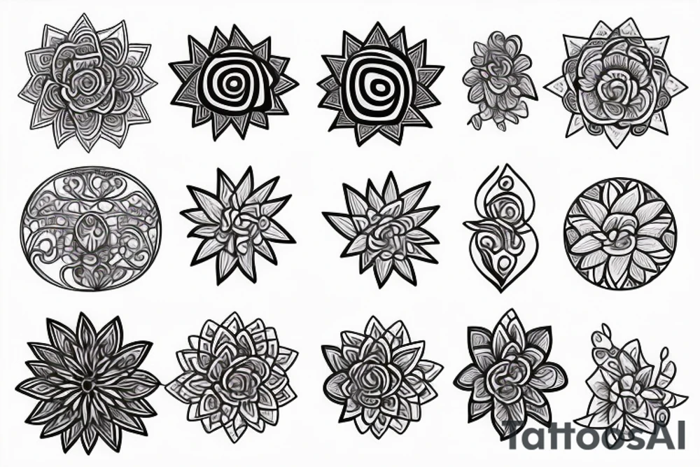 Golden ratio spiral with floral added in tattoo idea