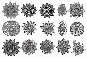 Golden ratio spiral with floral added in tattoo idea
