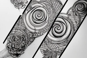 Golden ratio spiral with floral added in tattoo idea