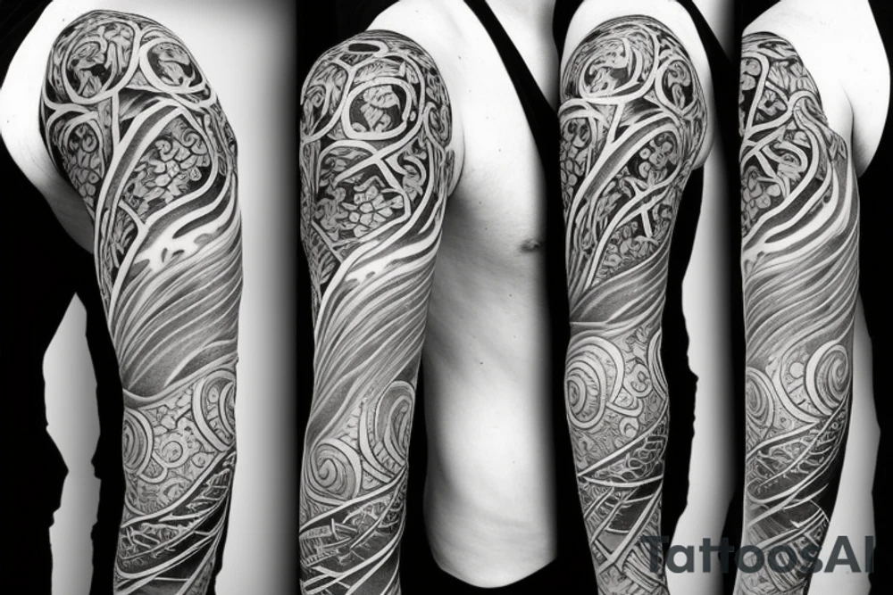 Half sleeve of vines representing growth tattoo idea