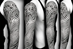 Half sleeve of vines representing growth tattoo idea