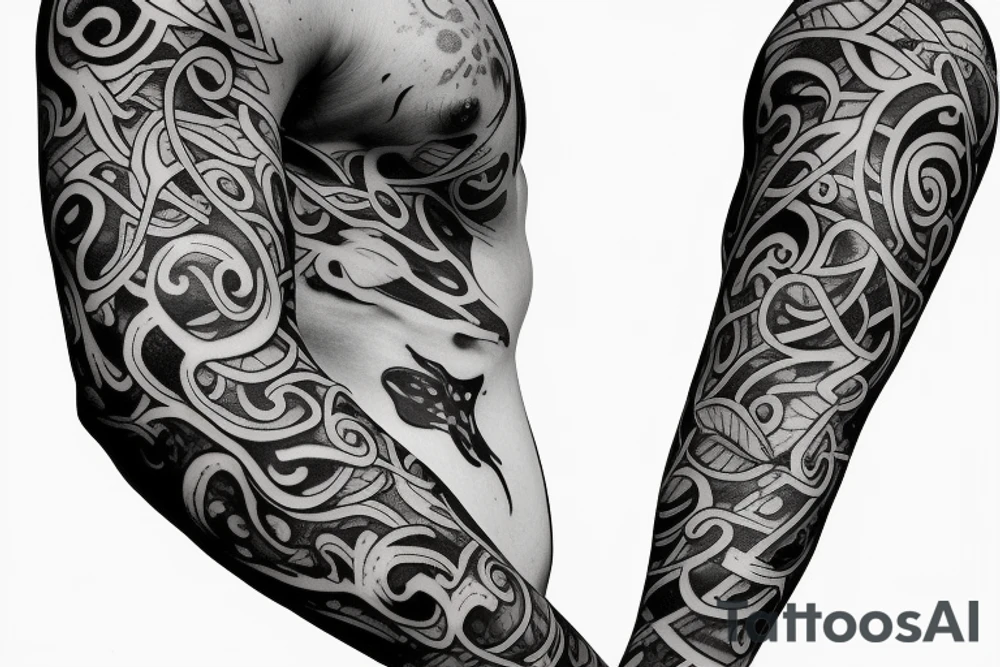 Half sleeve of vines representing growth tattoo idea