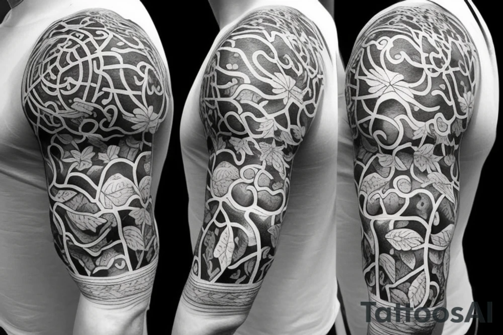 Half sleeve of vines representing growth tattoo idea