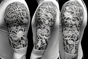 Half sleeve of vines representing growth tattoo idea
