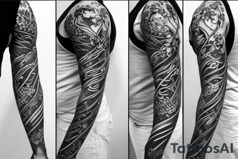 Half sleeve of vines representing growth tattoo idea
