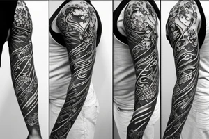 Half sleeve of vines representing growth tattoo idea