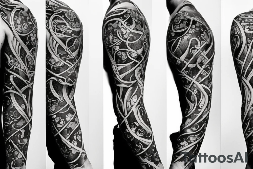 Half sleeve of vines representing growth tattoo idea