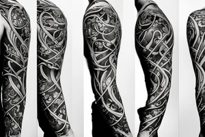 Half sleeve of vines representing growth tattoo idea
